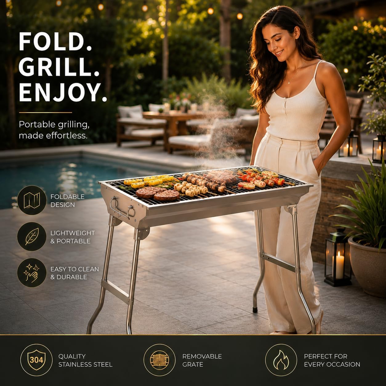 Portable BBQ Grill With Stand