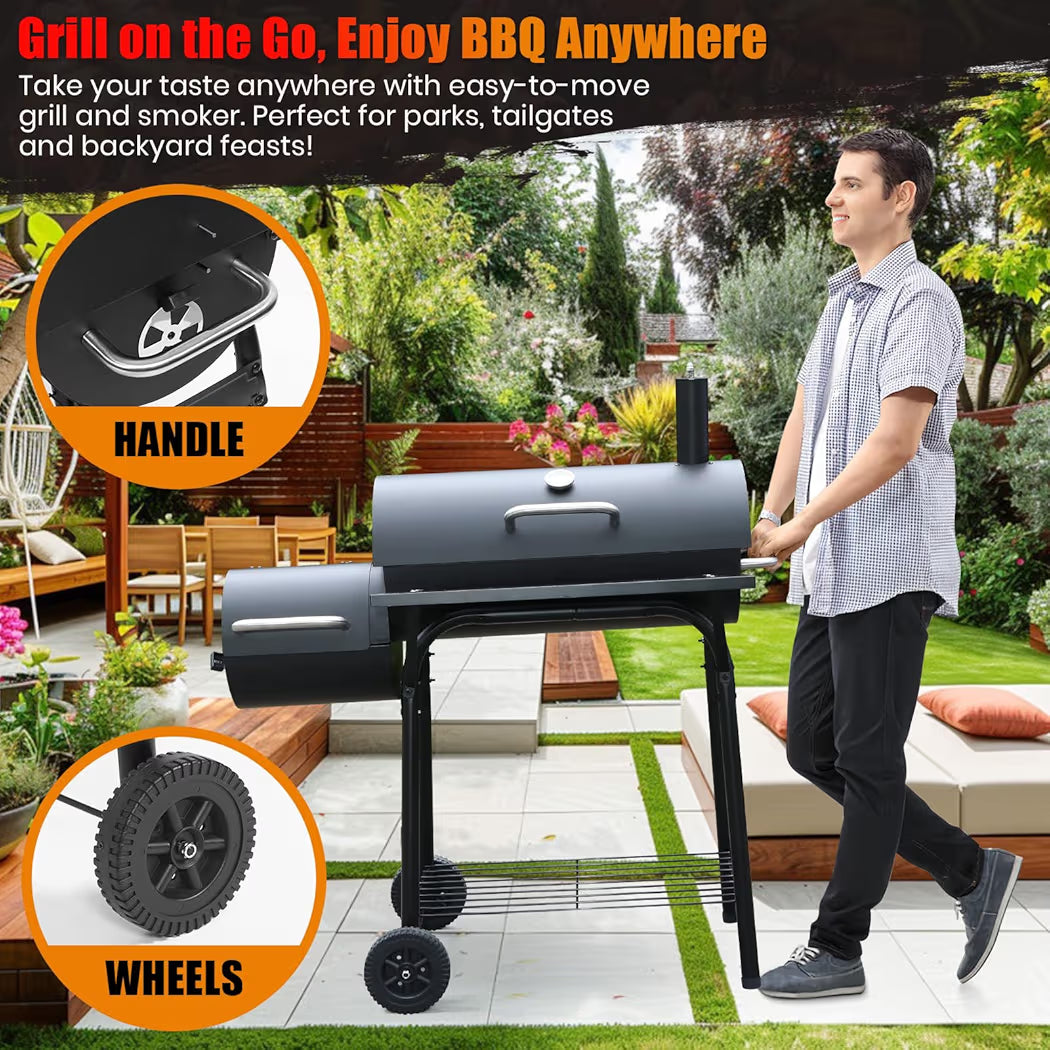BBQ Grill With Offset Smoker