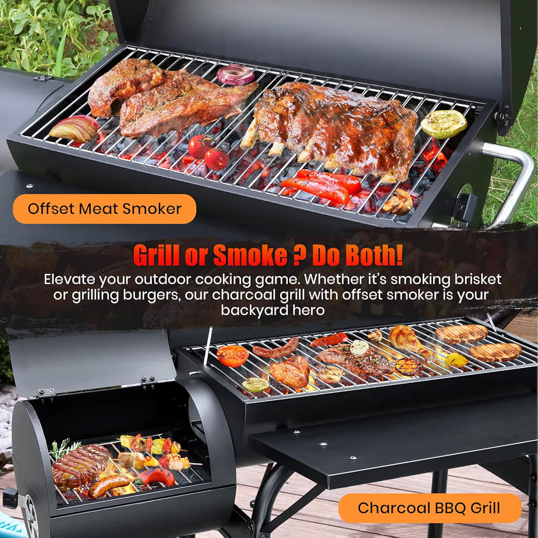 BBQ Grill With Offset Smoker