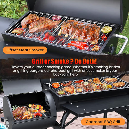 BBQ Grill With Offset Smoker