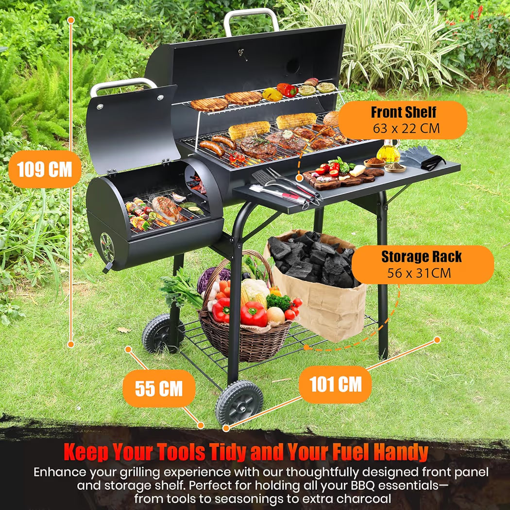 BBQ Grill With Offset Smoker